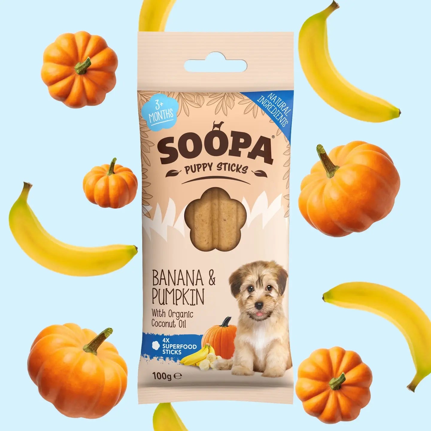 Bâtonnets Banane/Citrouille chiot