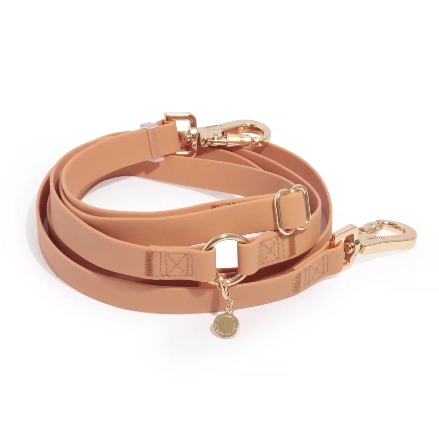 Laisse multi-positions en biothane - Beige rosé