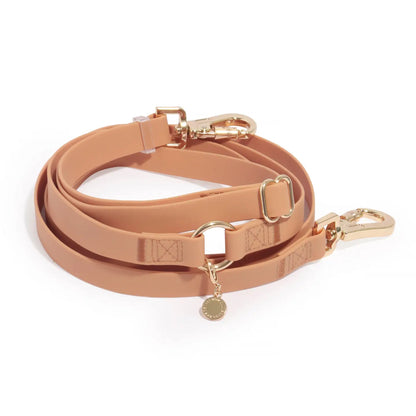 Laisse multi-positions en biothane - Beige rosé